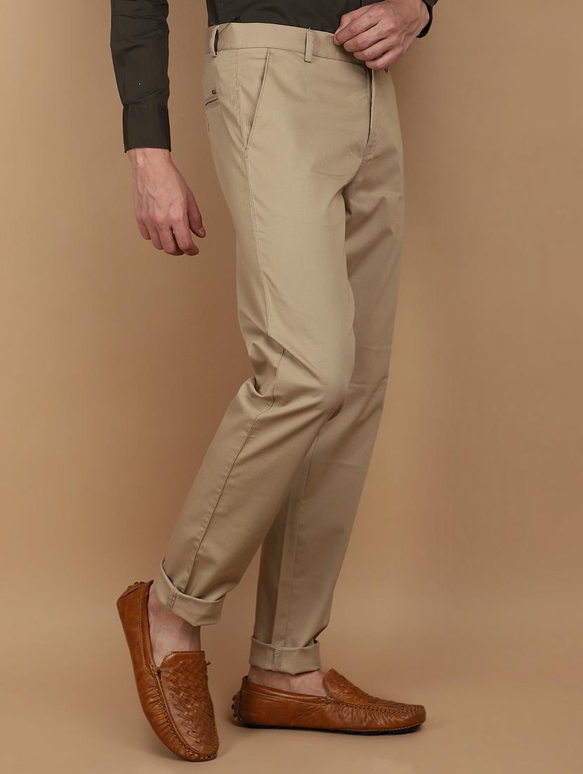 khaki cotton chinos casual trousers - 21061790 - Standard Image - 2