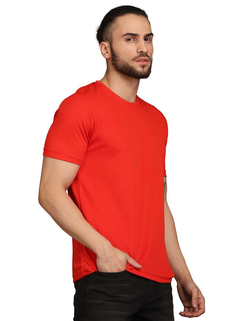 red cotton blend plain t-shirt - 21062092 -  Standard Image - 2
