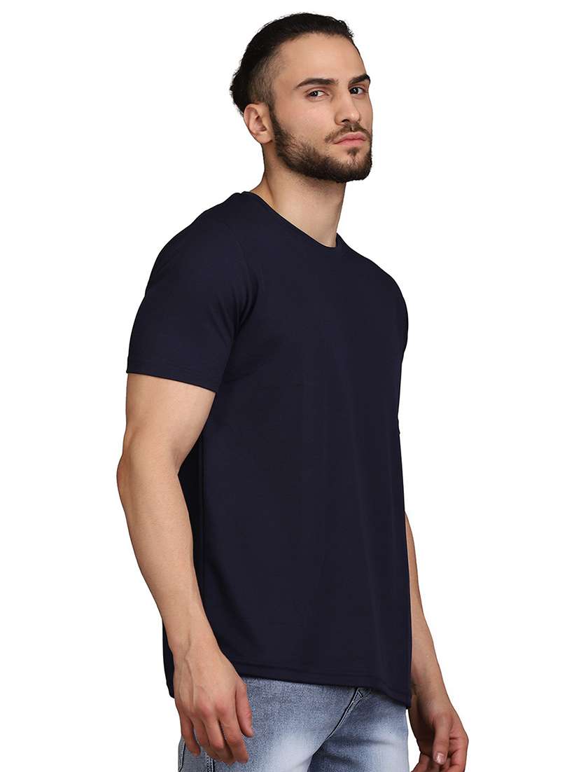 solid black round neck t-shirt - 21062102 -  Standard Image - 2