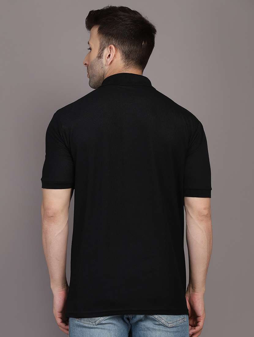 men polo neck plain t-shirt - 21062233 - Standard Image - 2
