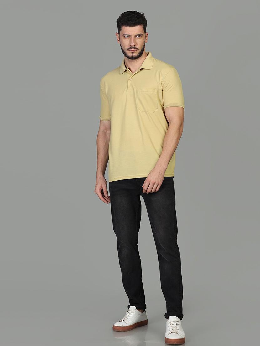 men polo neck plain t-shirt - 21062535 - Standard Image - 2