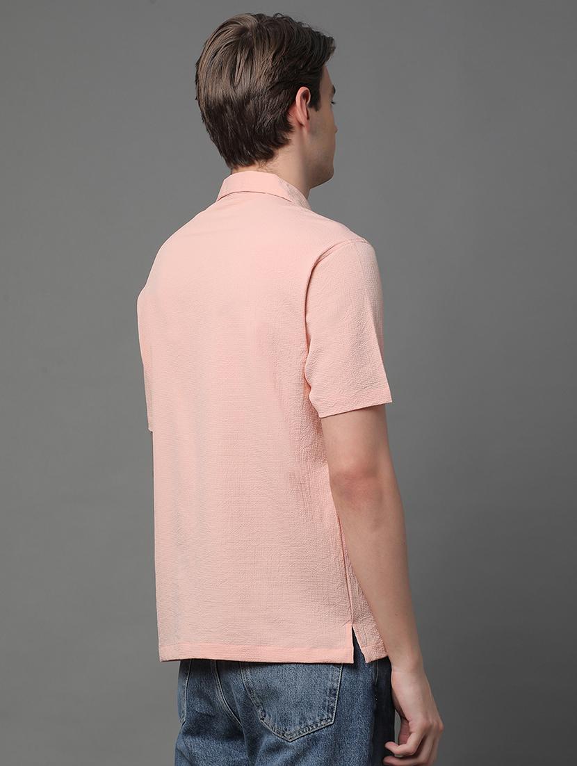 men short sleeved solid casual shirt - 21064062 - Standard Image - 2
