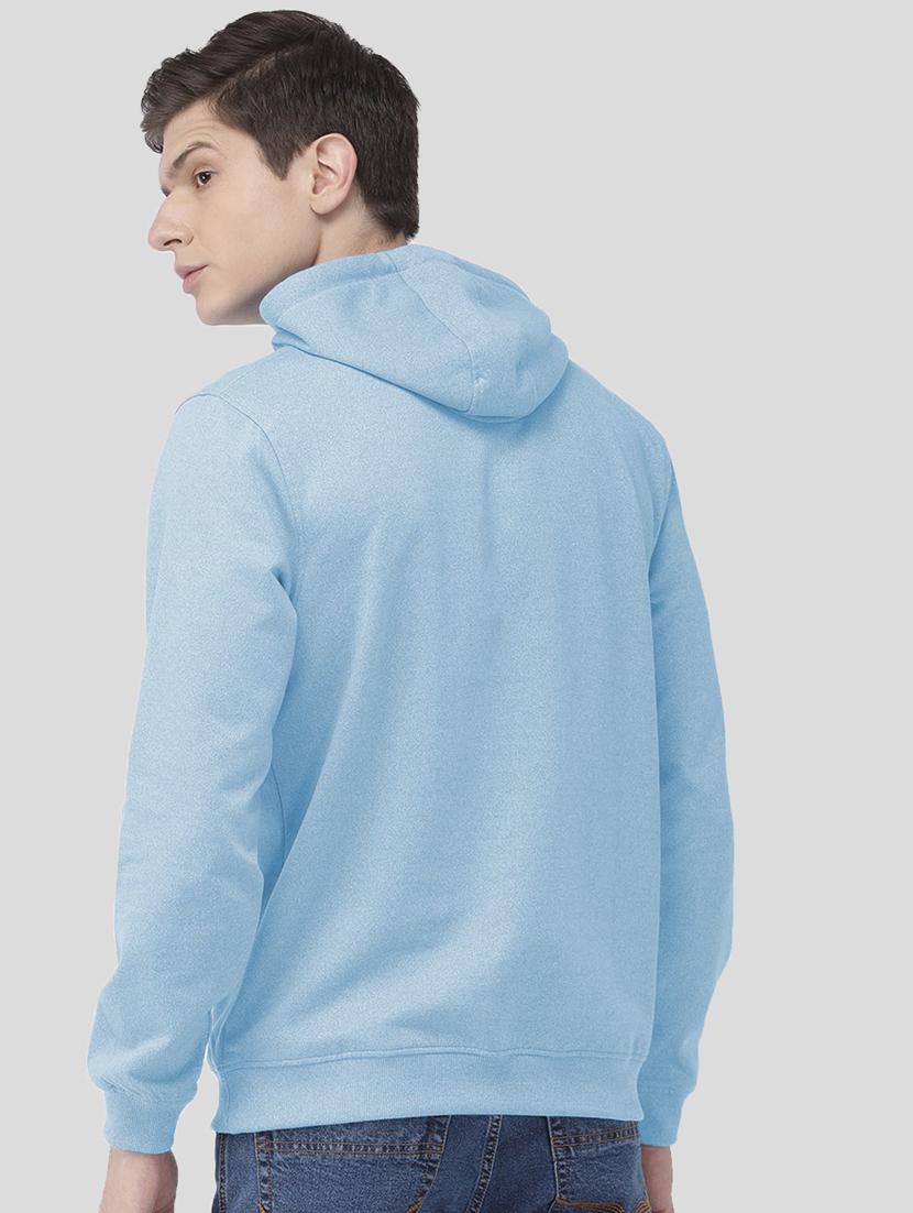 light blue cotton blend front print sweatshirt - 21065623 - Standard Image - 2