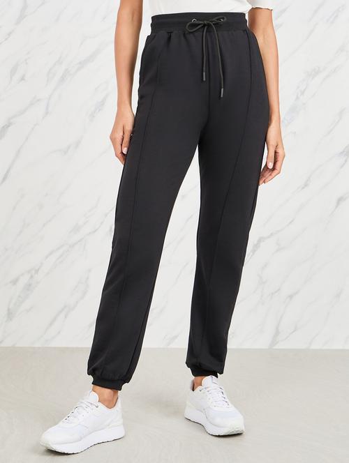 women solid relaxed fit jogger - 21065786 - Standard Image - 0