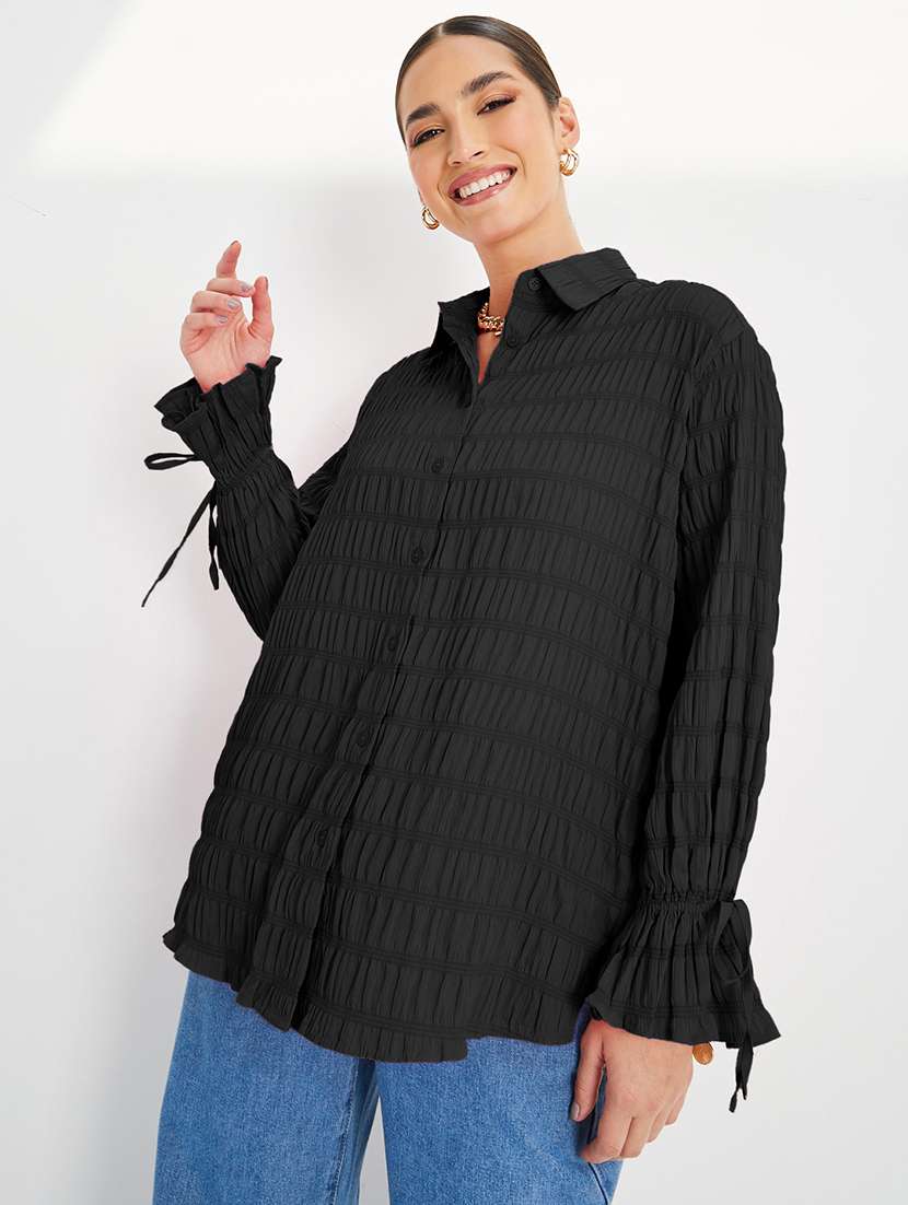pink solid oversized shirt