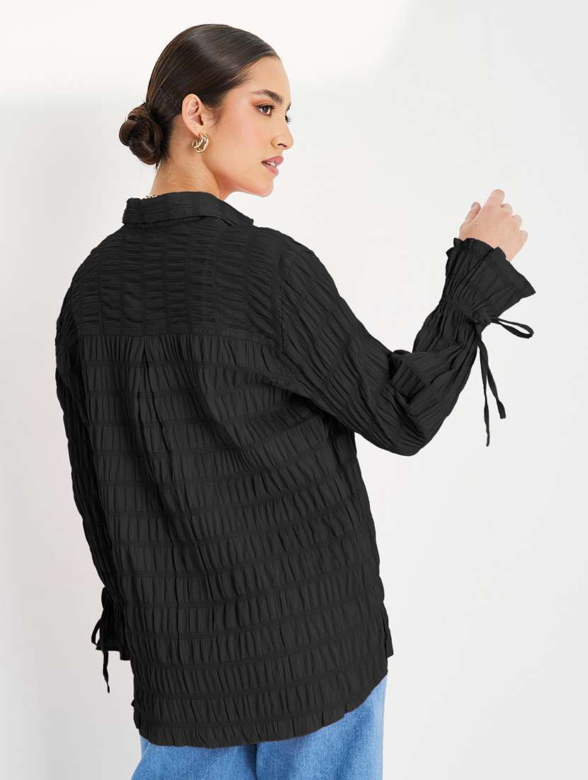 pink solid oversized shirt - 21066210 -  Standard Image - 2