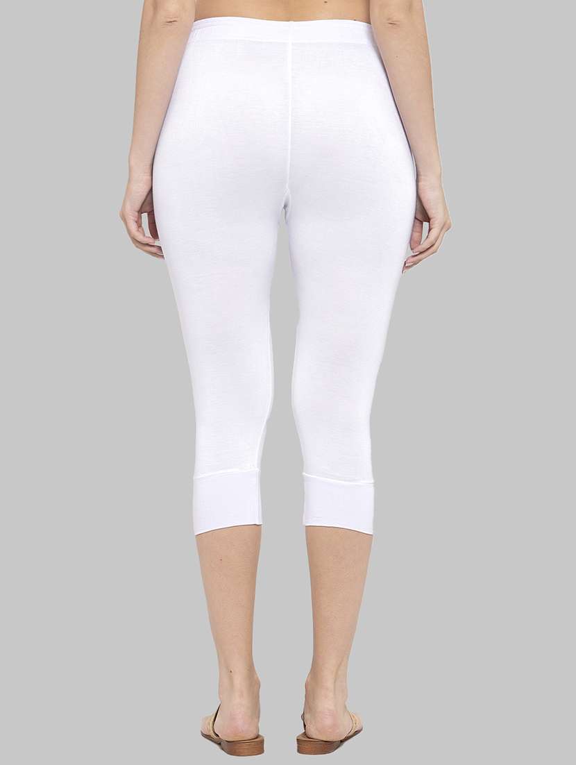 women solid white cotton capri - 21066795 -  Standard Image - 2