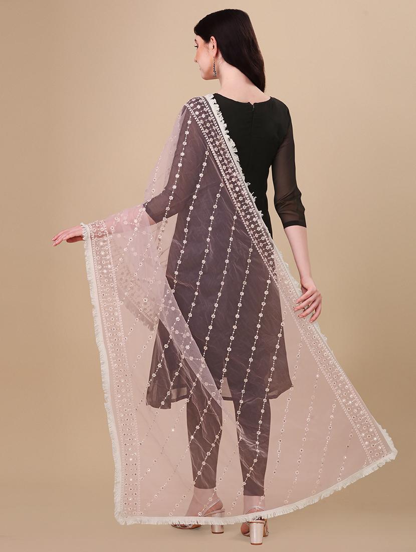 women pink embroidered dupatta - 21067041 - Standard Image - 2
