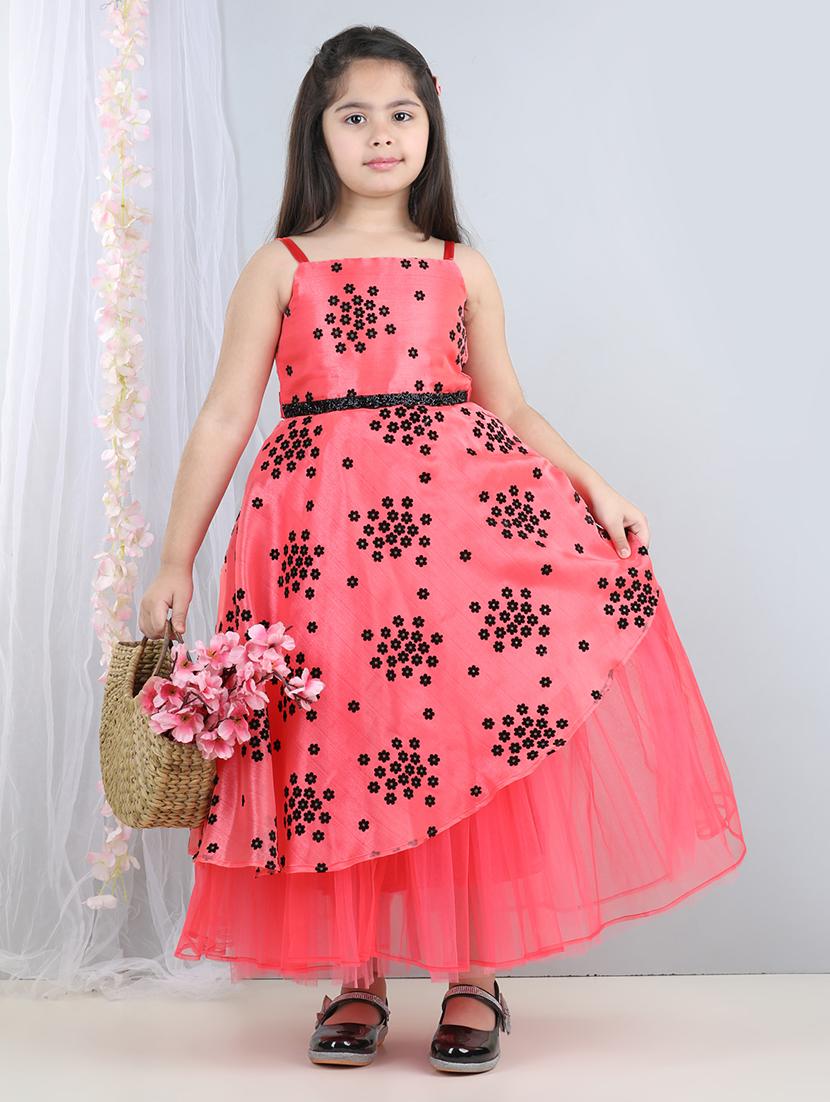 girls square neck embellished frock - 21067267 - Standard Image - 2