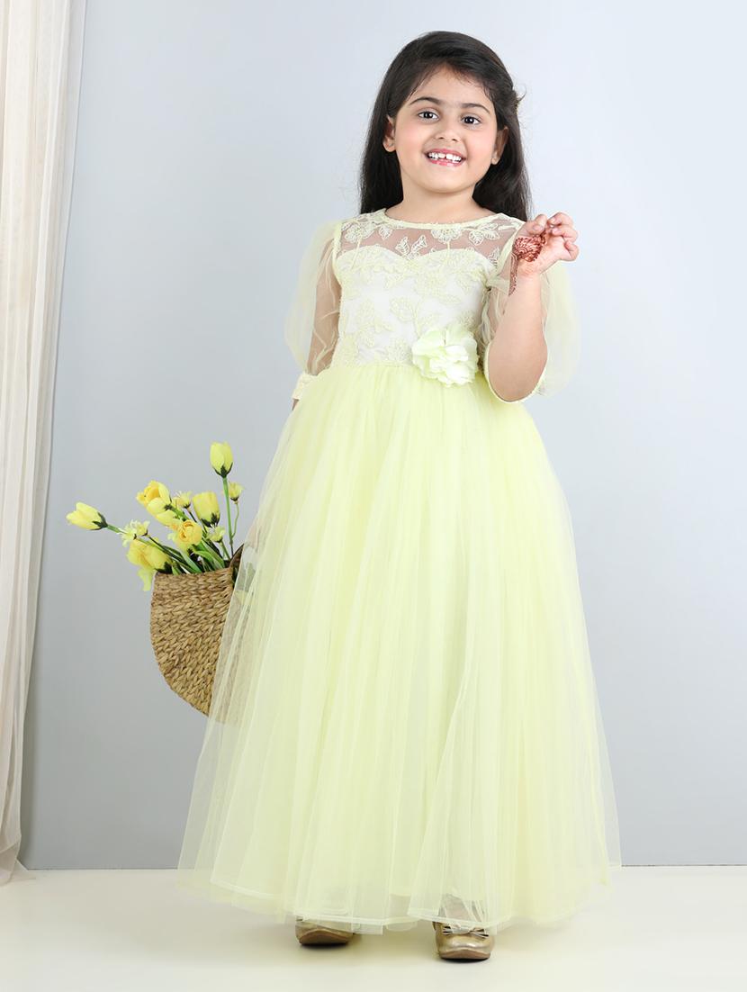 yellow embroidered frock - 21067276 - Standard Image - 2