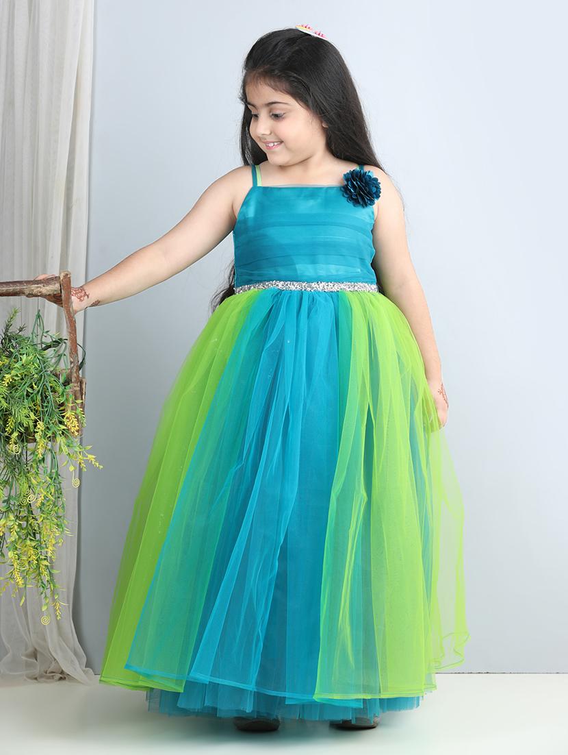 girls square neck net frocks - 21067320 - Standard Image - 2