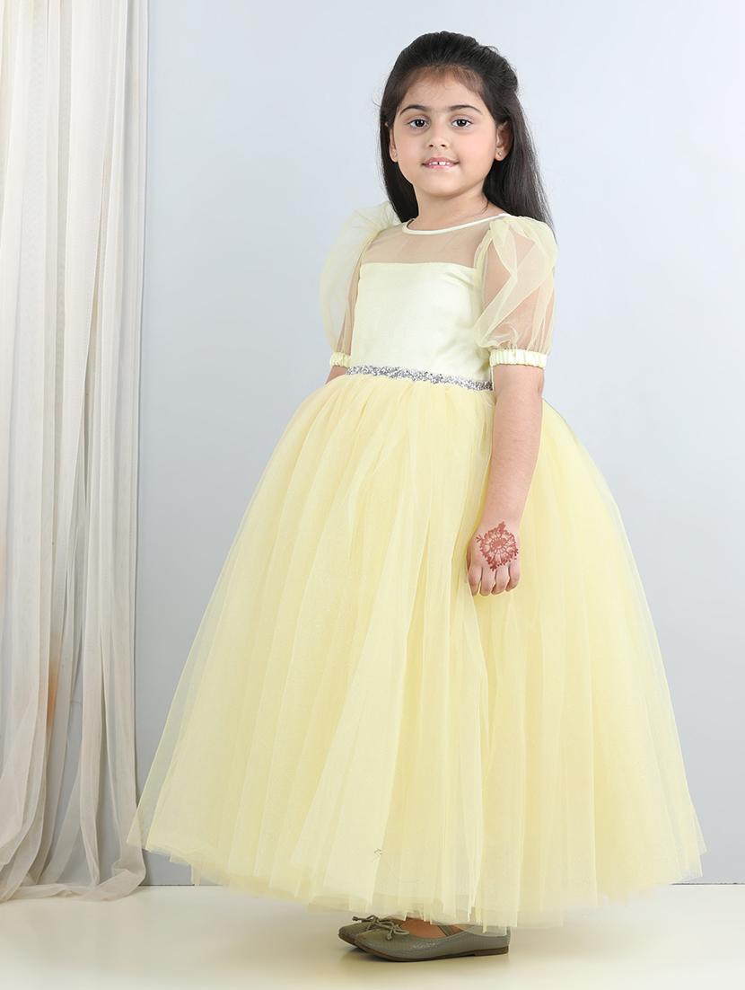 girls embellished net flare frock - 21067341 - Standard Image - 2