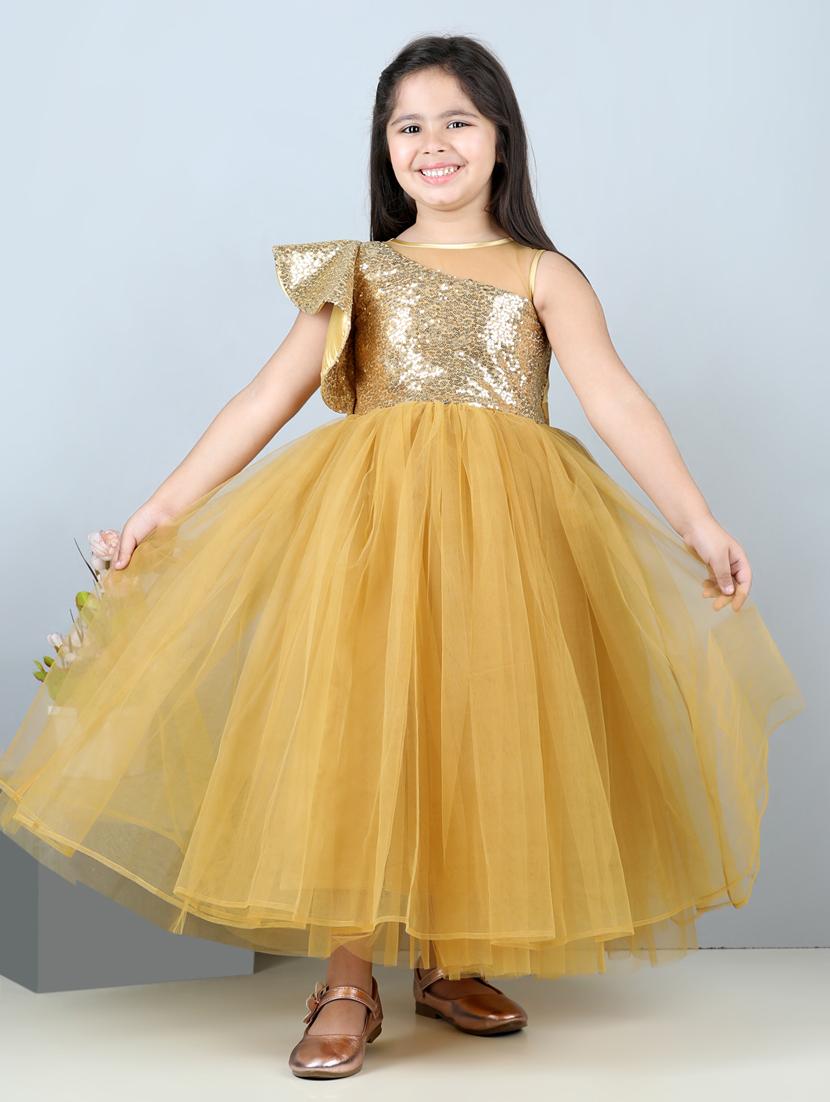 girls round neck net flare frock - 21067519 - Standard Image - 2