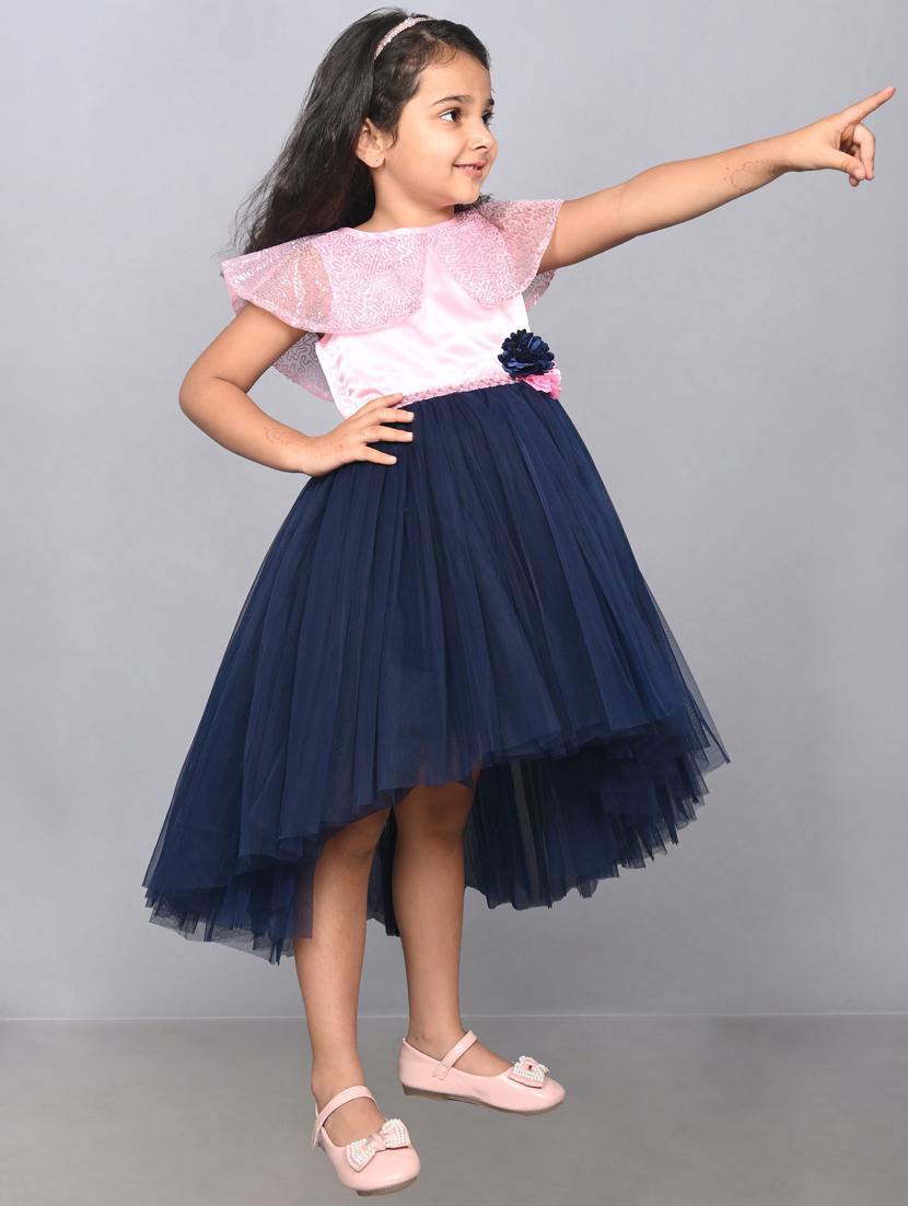 girls round neck net frock - 21067636 - Standard Image - 2