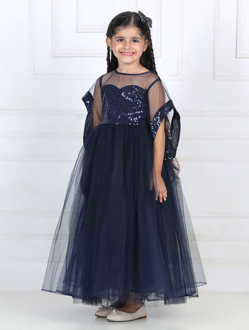 girls round neck net frocks - 21067678 -  Standard Image - 2