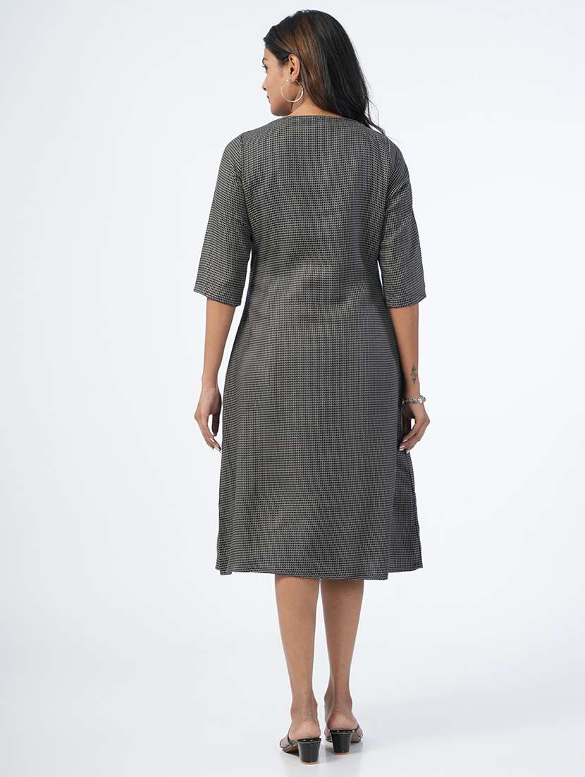 black self design a-line ethnic dress - 21067747 -  Standard Image - 2