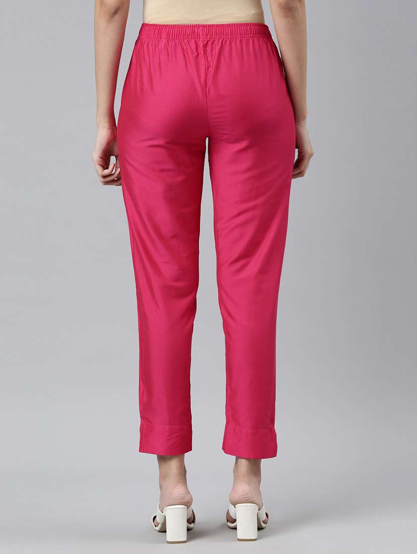 women solid mid rise ankle length tapered pant - 21067757 -  Standard Image - 2