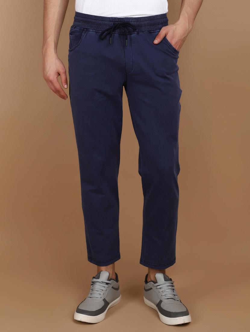 men solid cotton full length track pant - 21067788 -  Zoom Image - 0