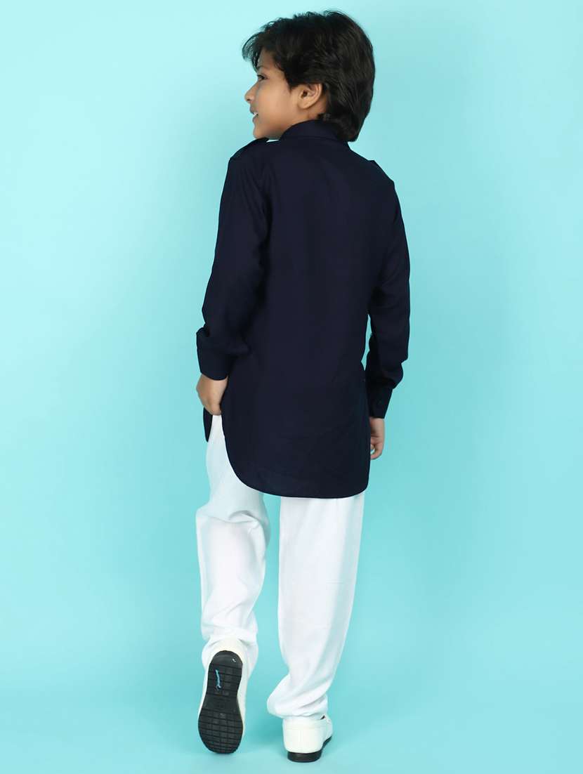 kids solid kurta pyjama set - 21068013 -  Standard Image - 2