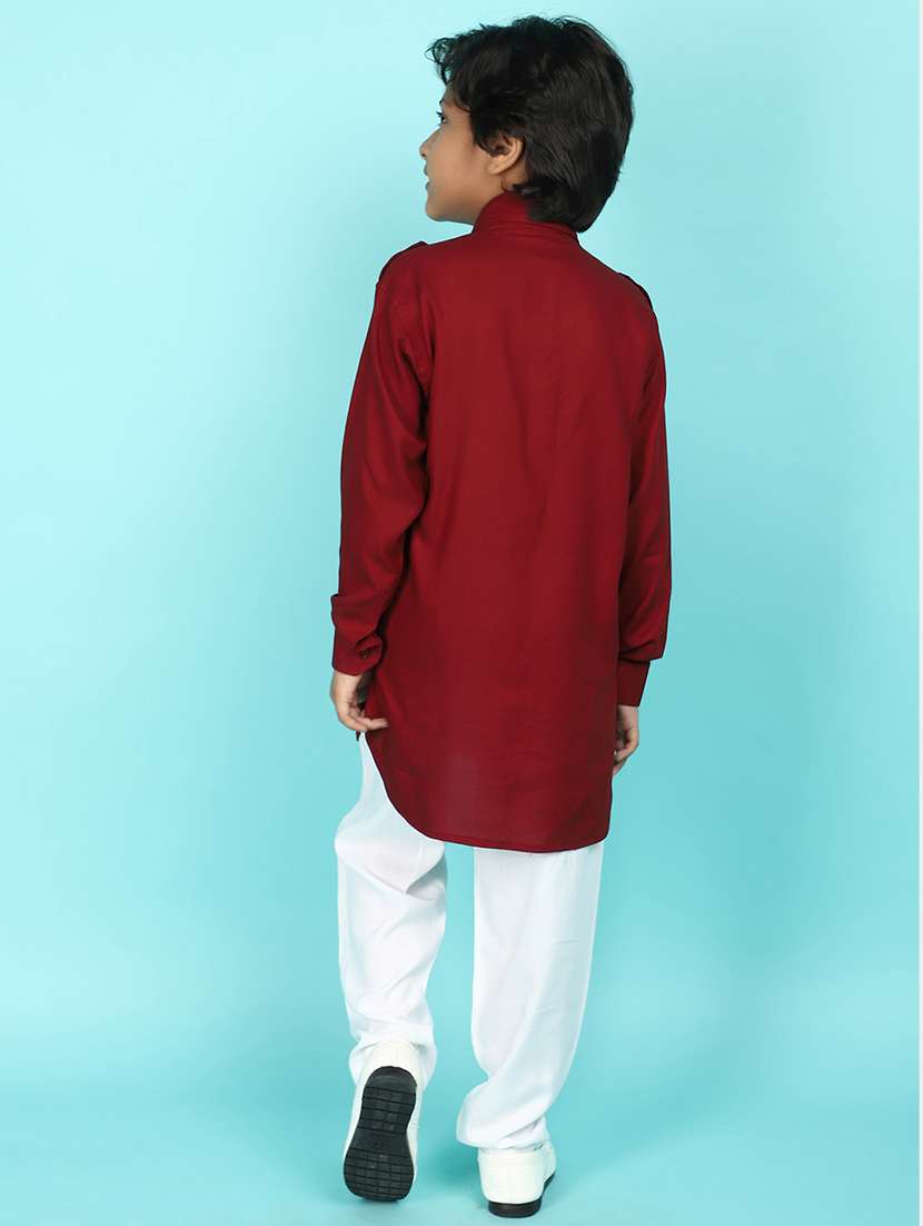 kids solid kurta pyjama set - 21068014 -  Standard Image - 2
