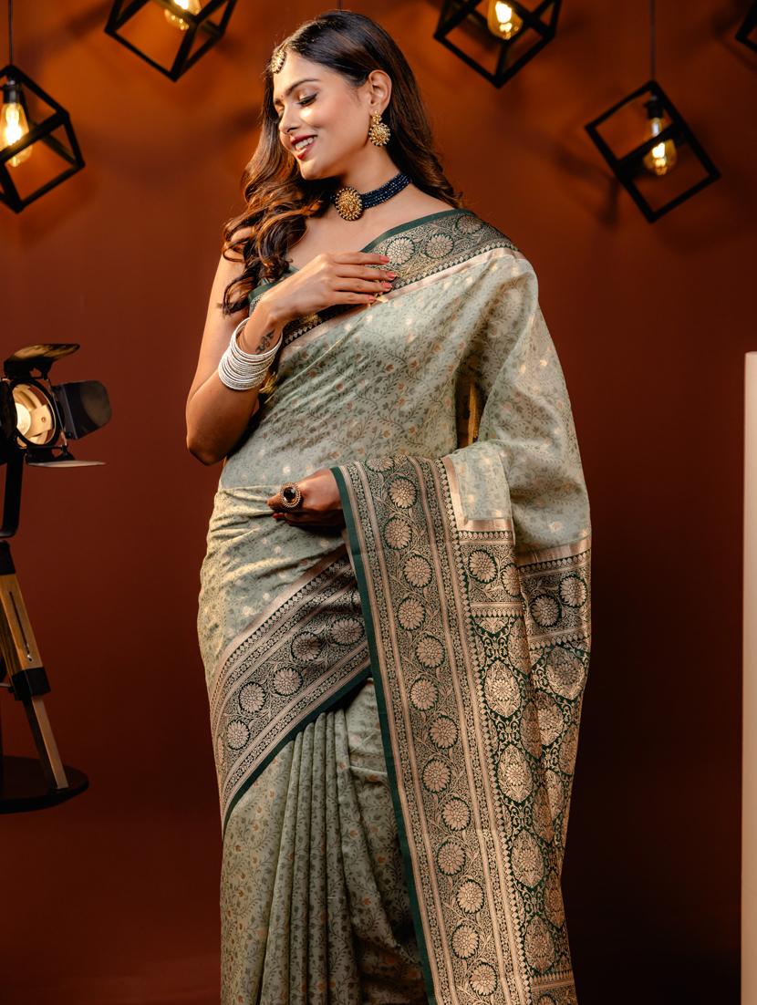women self design kanjivaram saree with blouse - 21068423 - Standard Image - 2