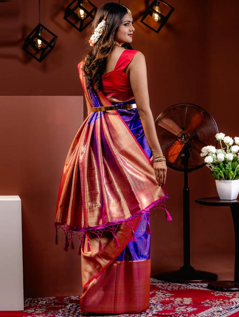 women self design kanjivaram saree with blouse - 21068432 - Standard Image - 2
