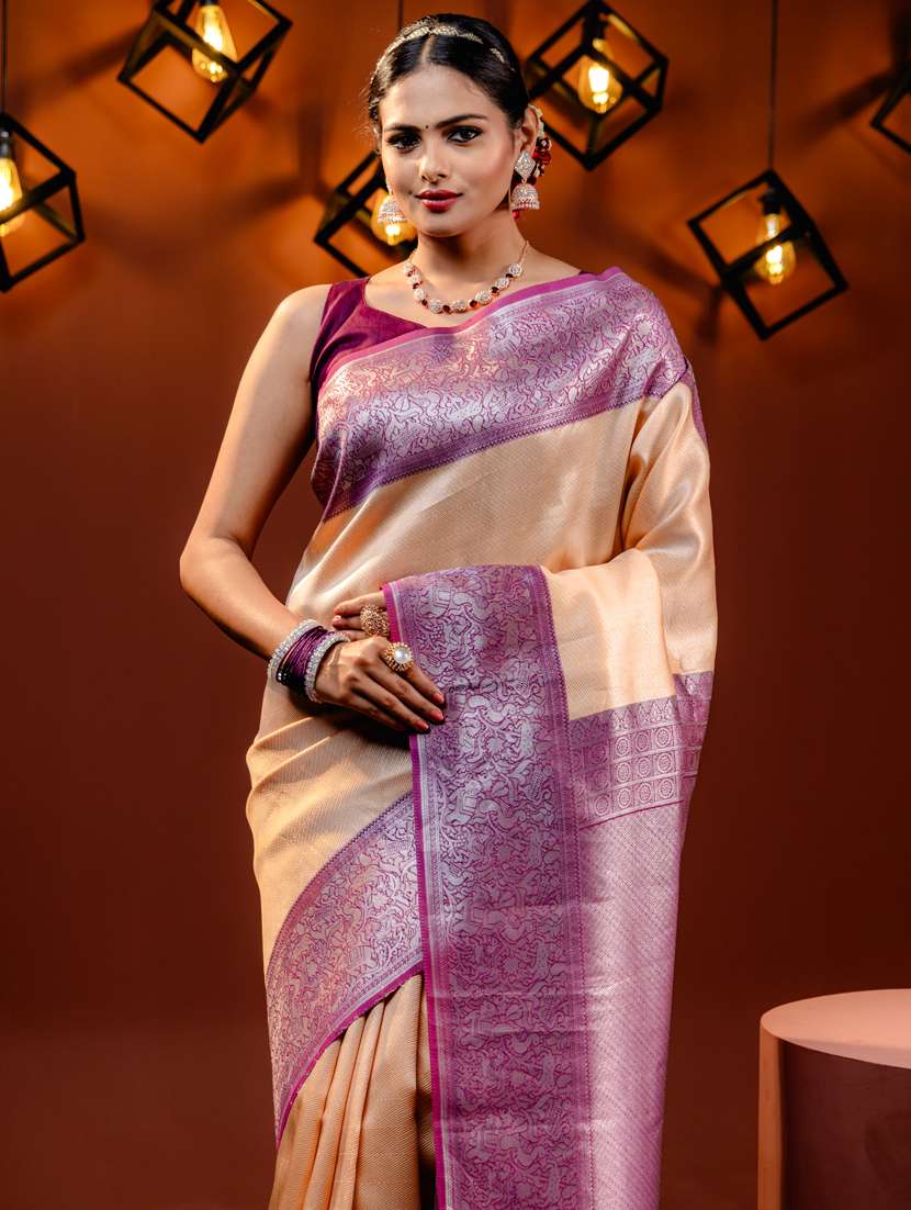 women self design kanjivaram saree with blouse - 21068448 - Standard Image - 2