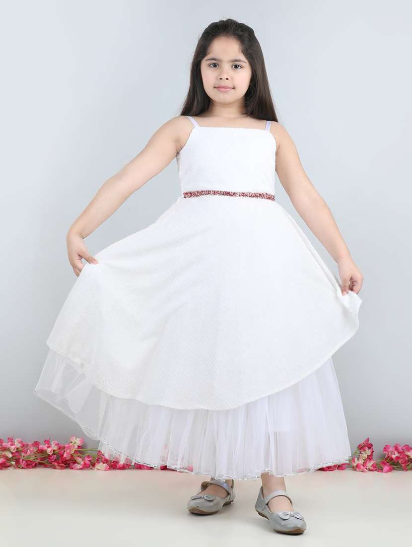 girls square neck net frocks - 21068472 -  Standard Image - 2
