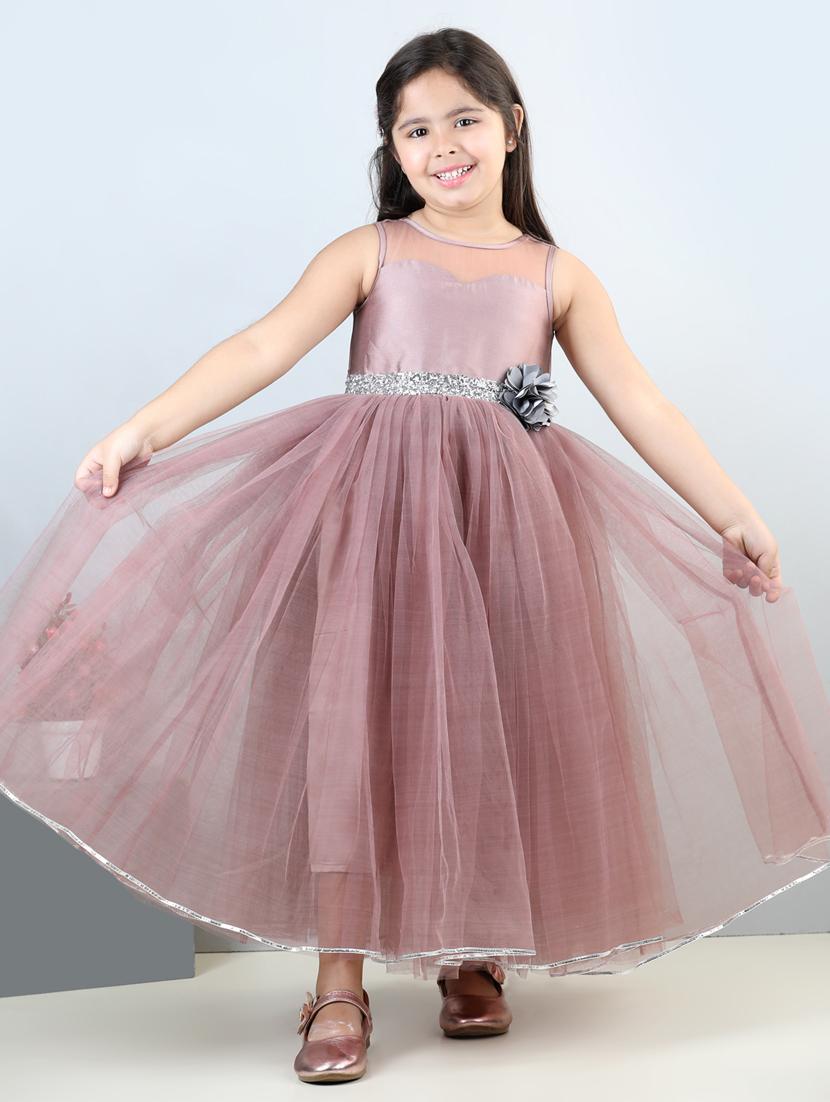 girls round neck net frock - 21068540 - Standard Image - 2