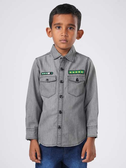 boys long sleeves solids shirts - 21068636 - Standard Image - 0
