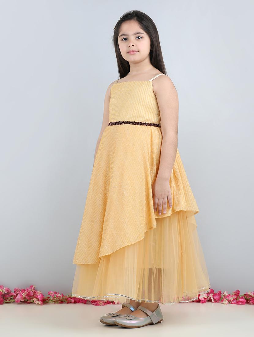 yellow net frock - 21069082 - Standard Image - 2