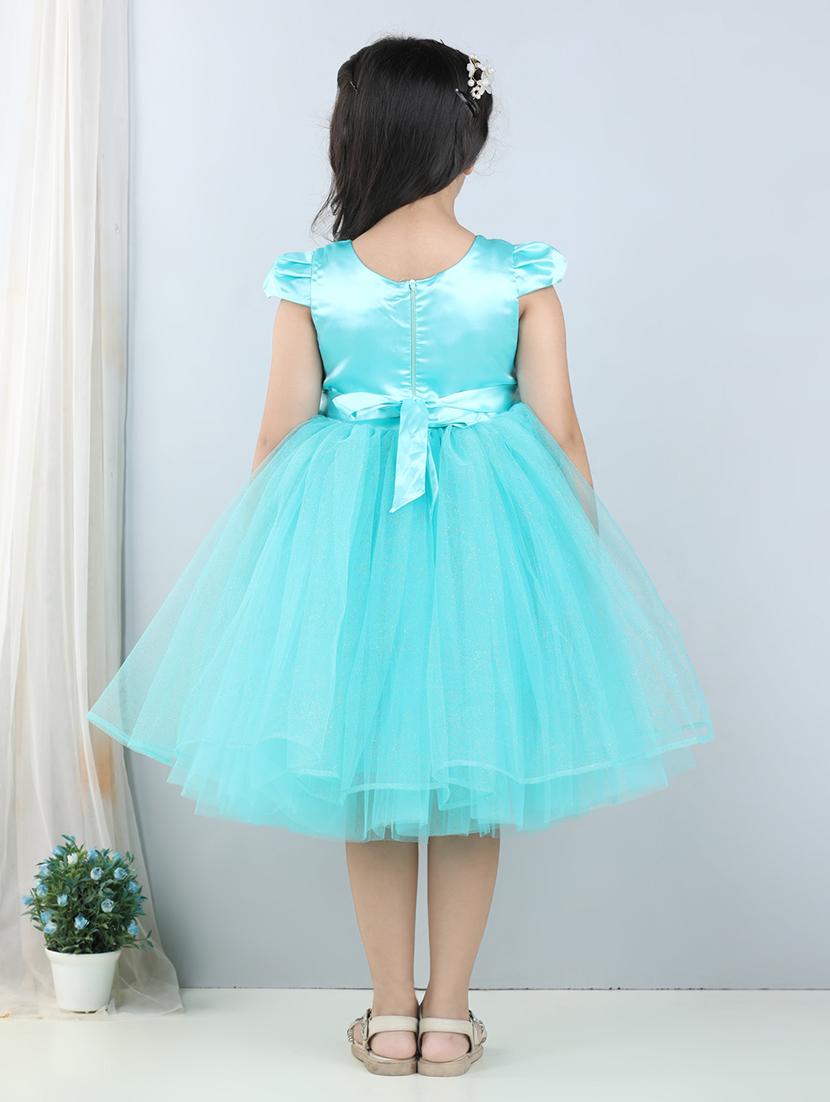 turquoise round neck sleeveless frock - 21069095 - Standard Image - 2