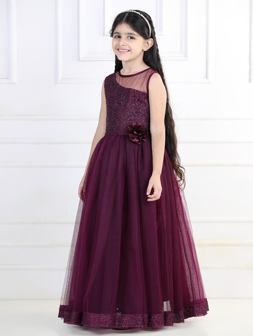 purple round neck sleeveless frock - 21069105 - Standard Image - 2