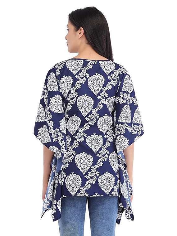 women navy blue printed kaftan top - 21069181 -  Standard Image - 2