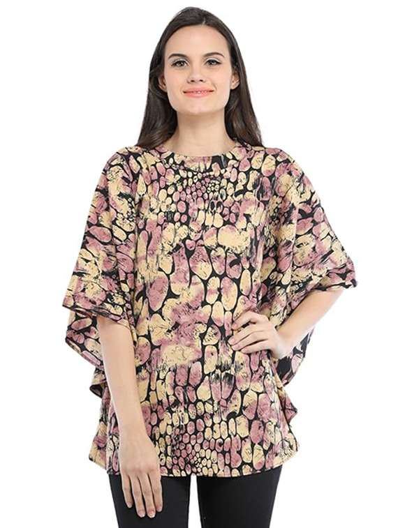 women black printed kaftan top