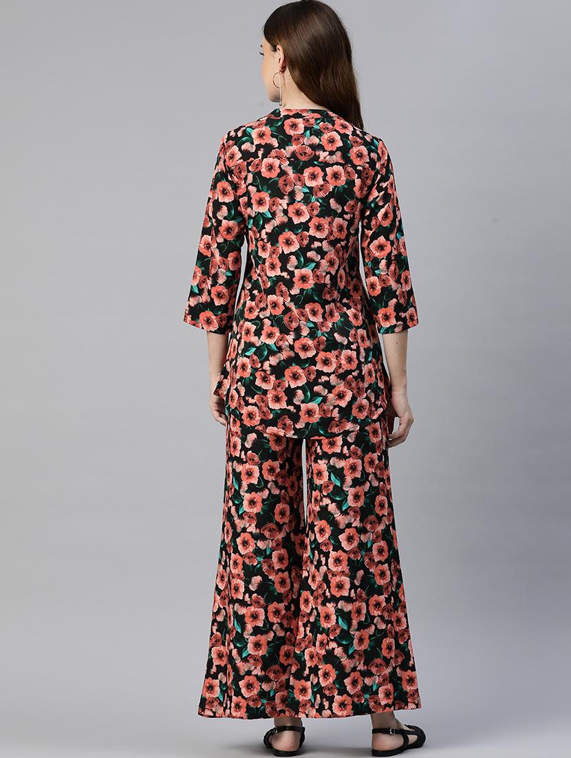 black floral printed shirt & trouser coord set - 21069184 - Standard Image - 2