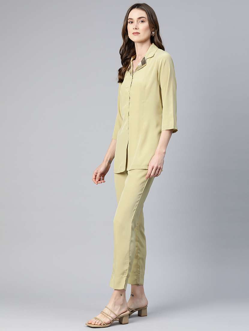lime sequins work top & trouserset - 21069201 - Standard Image - 2