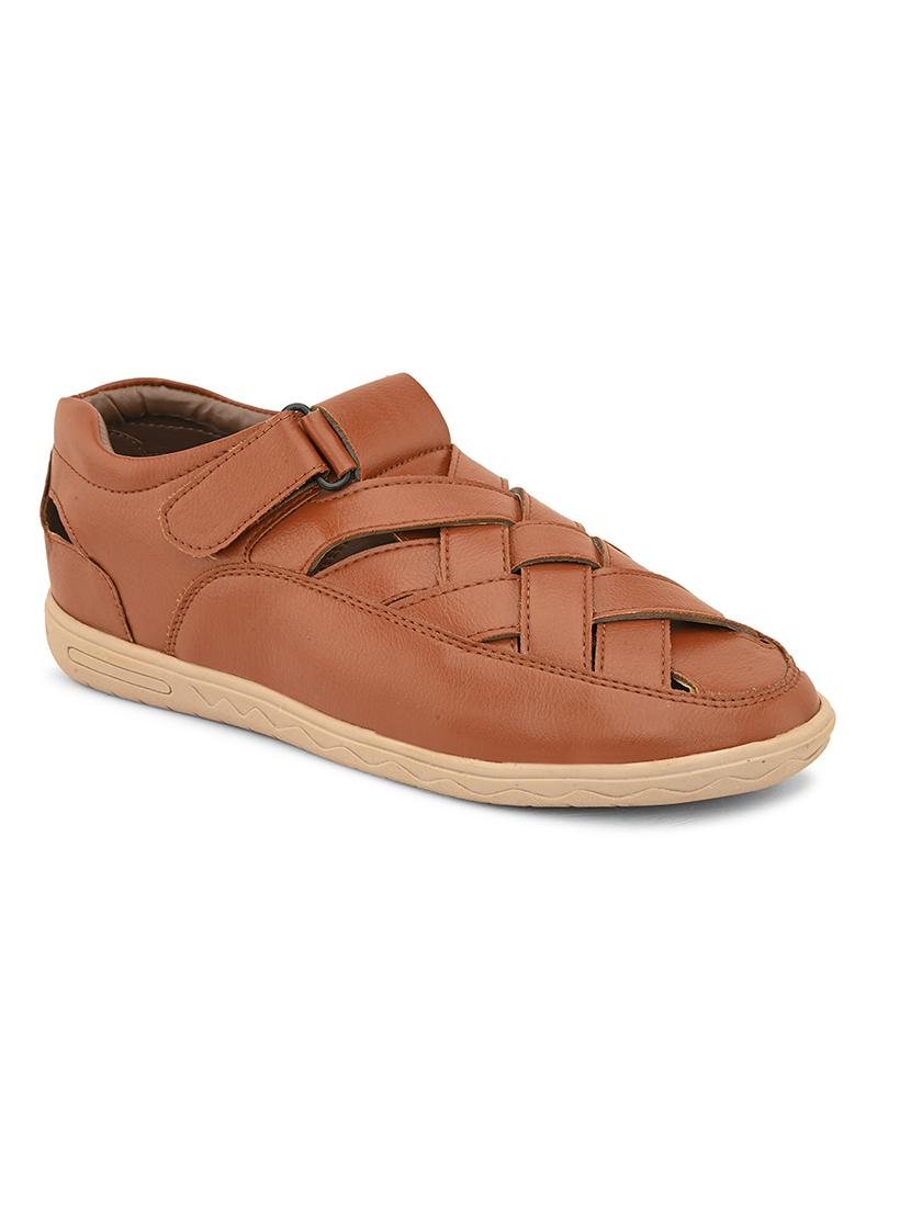 tan leatherette slip on sandals - 21069364 - Standard Image - 2