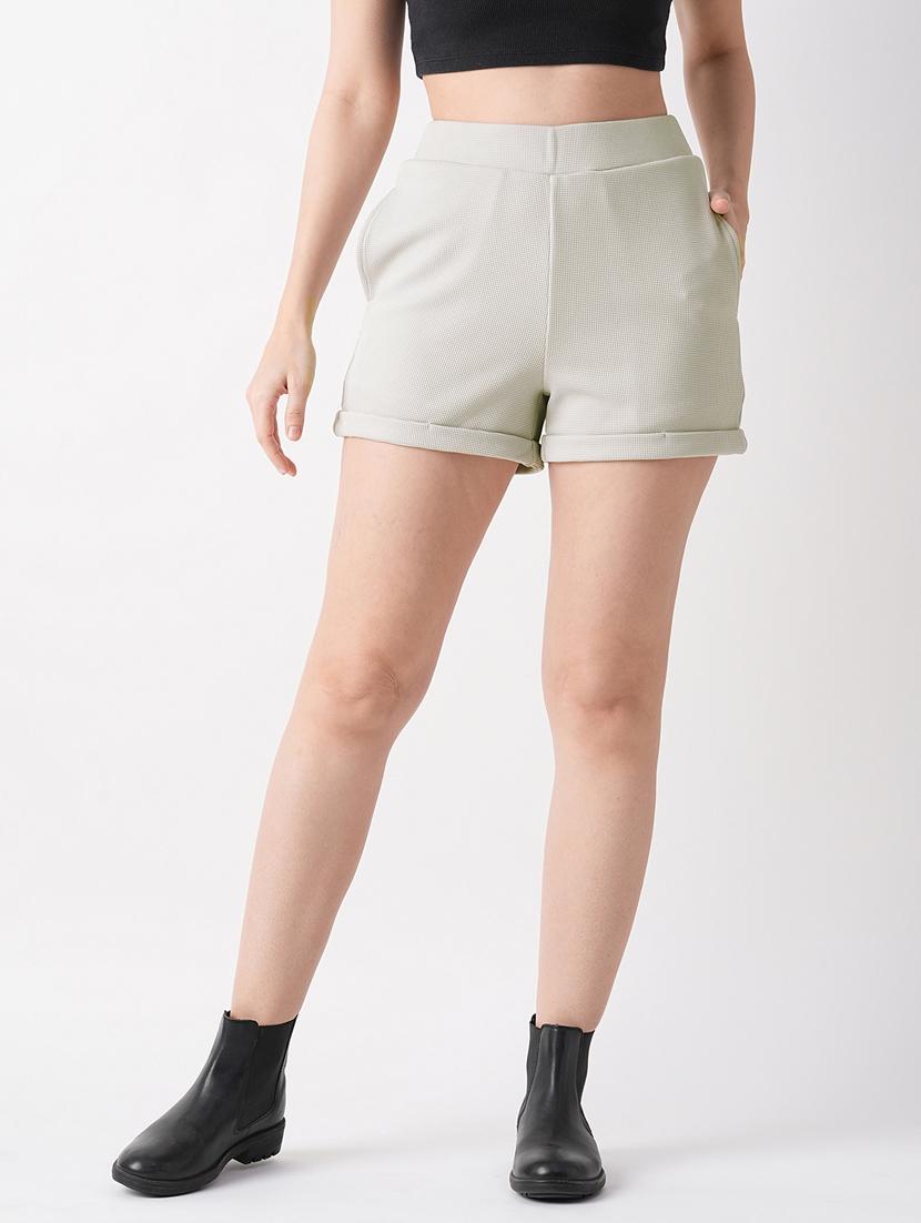 grey printed detailed regular shorts - 21069639 - Zoom Image - 0