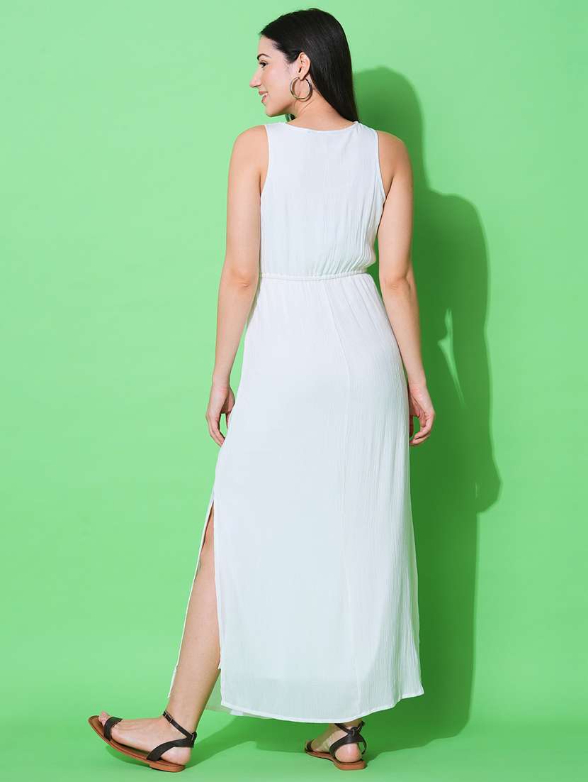 white self design detailed maxi dress - 21069670 - Standard Image - 2