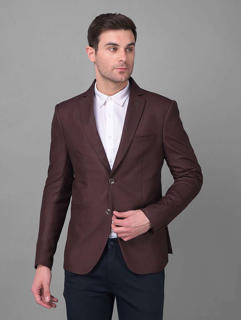 brown single breasted casual blazer