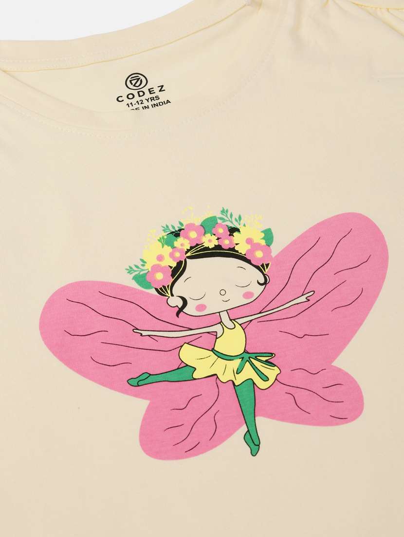 girls front print cotton tee - 21070136 -  Standard Image - 2