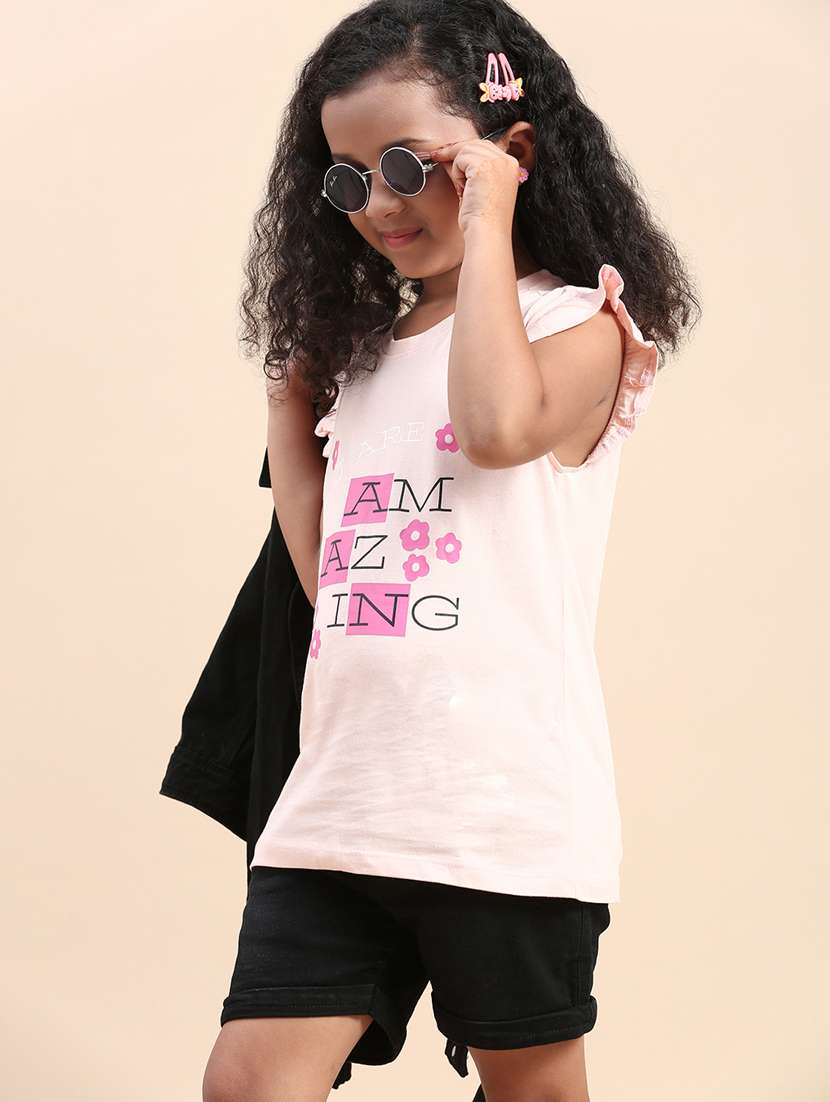 pink round neck short sleeves tees