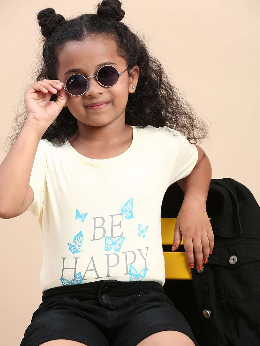 yellow round neck short sleeves tees