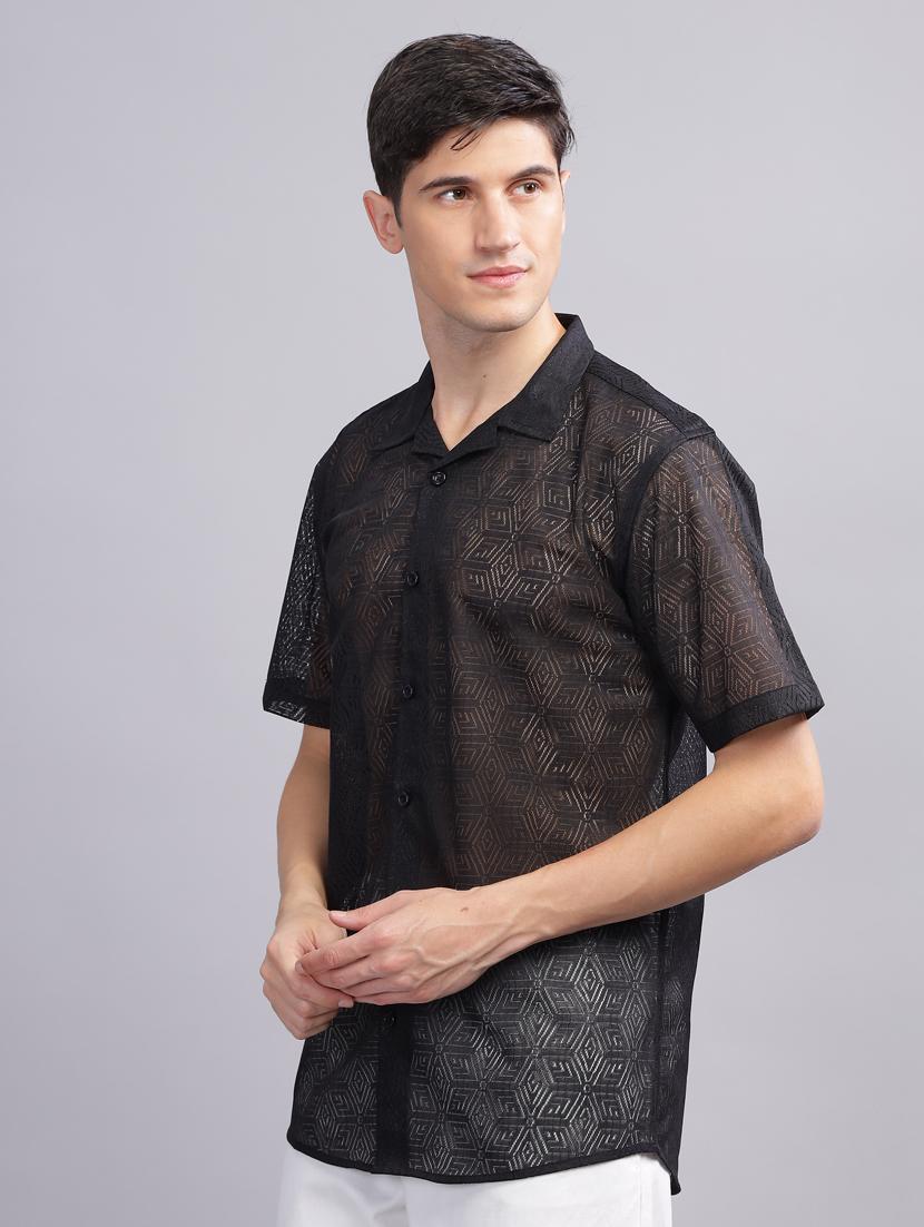 black lace regular shirt - 21070208 - Standard Image - 2