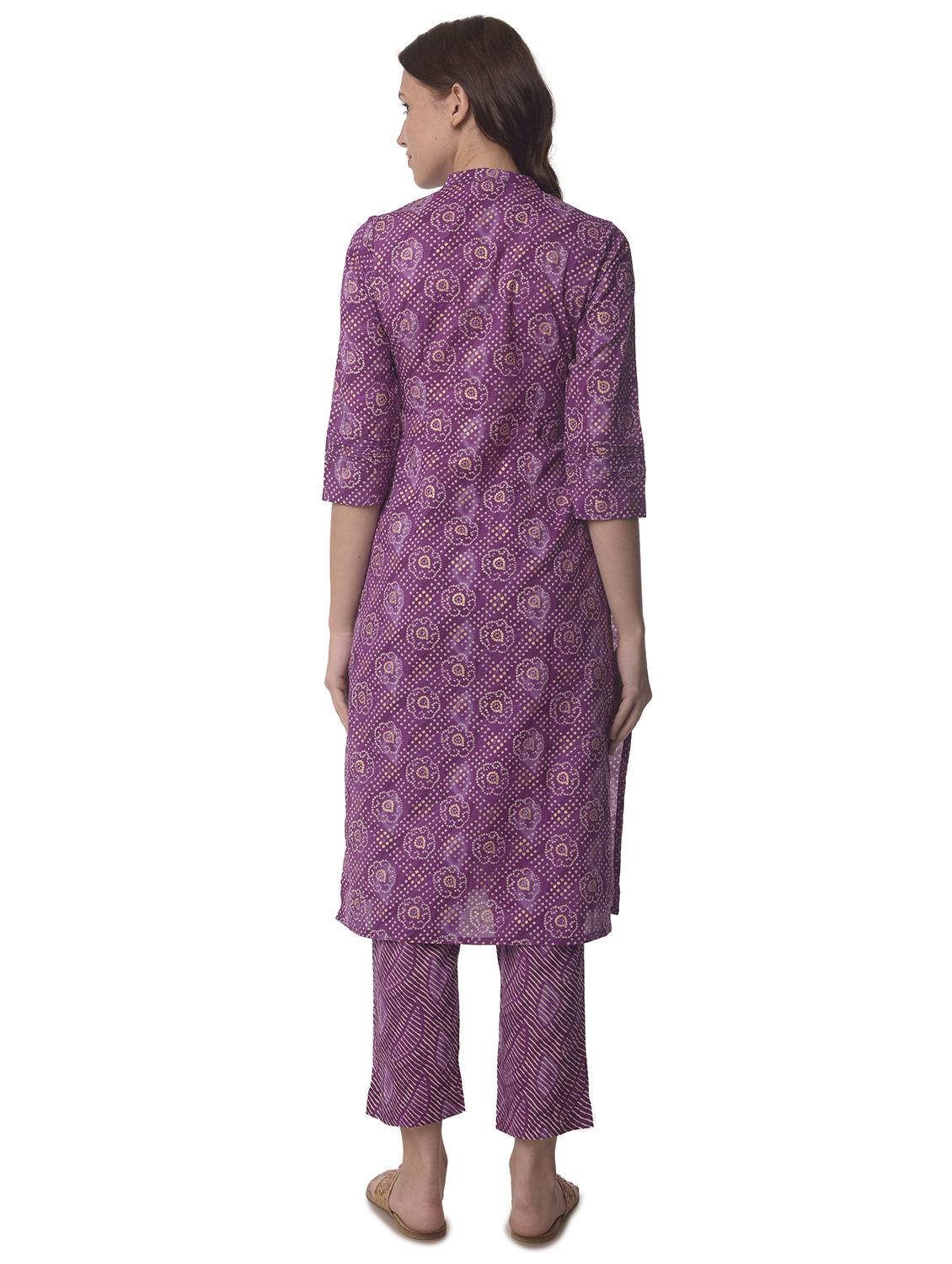 women three quarter sleeve straight kurta - 21070467 - Standard Image - 2