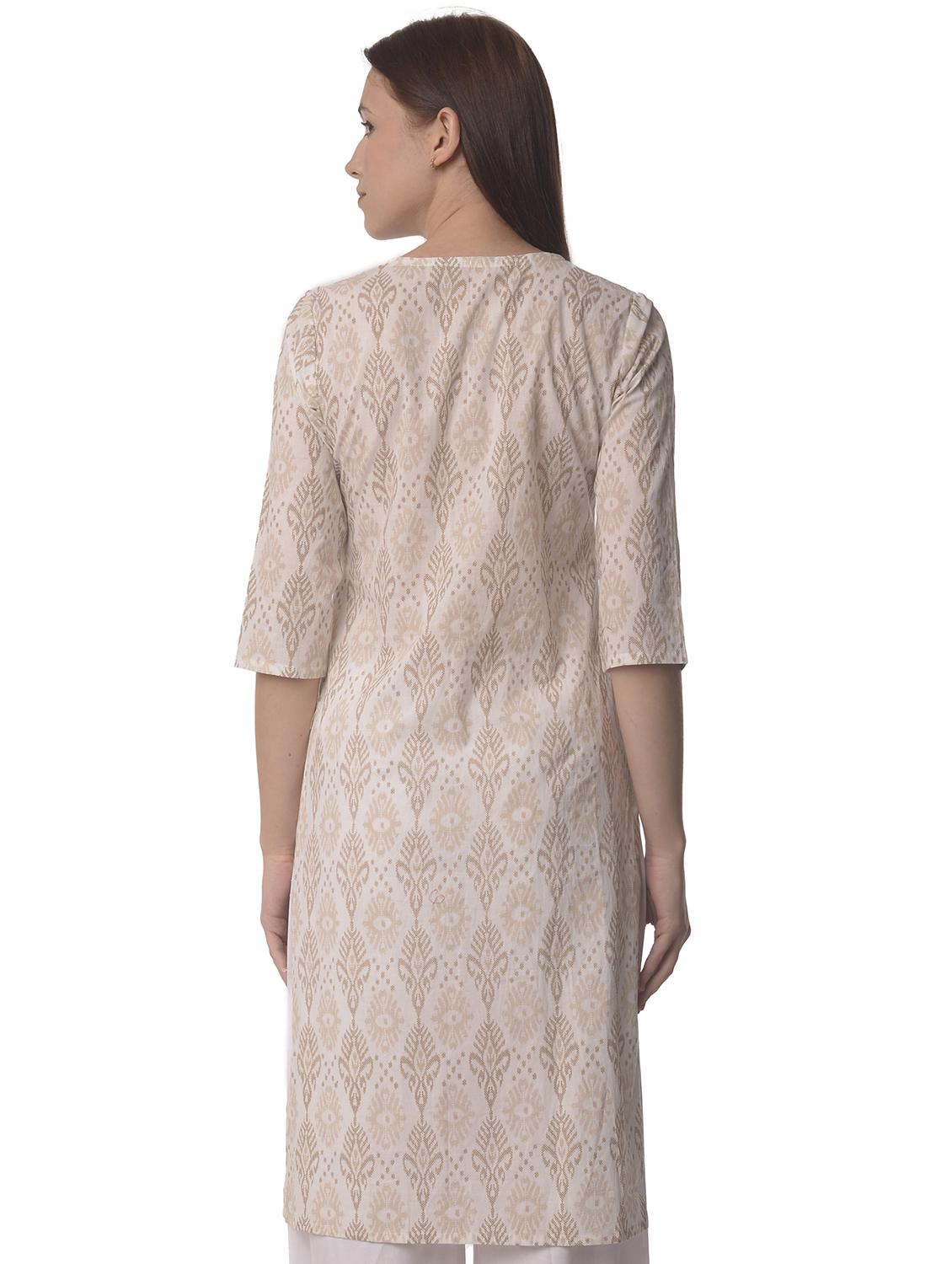 women three quarter sleeve straight kurta - 21070473 - Standard Image - 2