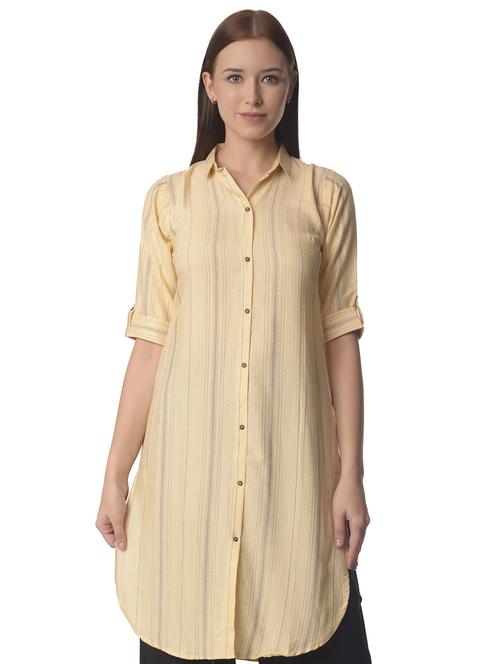women three quarter sleeve straight kurta - 21070492 - Standard Image - 0
