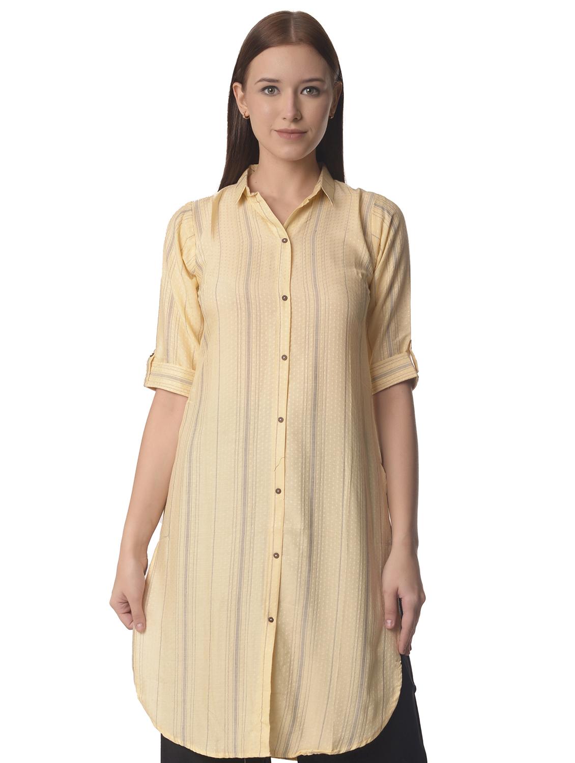 women three quarter sleeve straight kurta - 21070492 - Zoom Image - 0