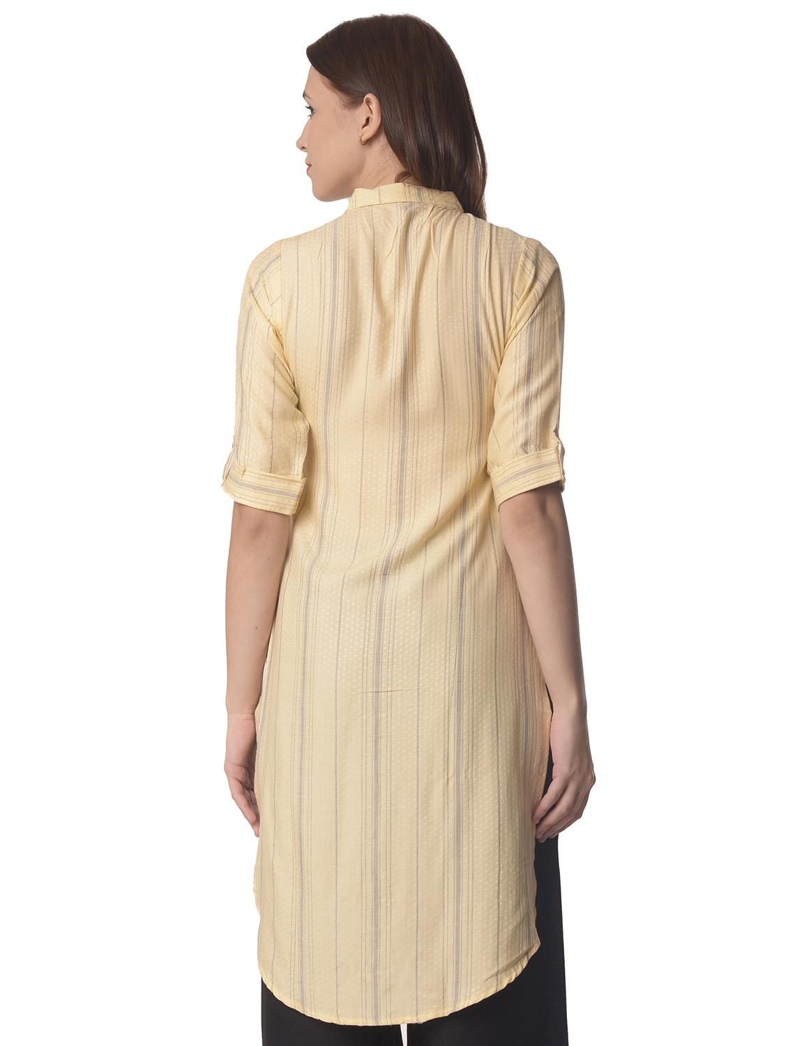 women three quarter sleeve straight kurta - 21070492 - Standard Image - 2
